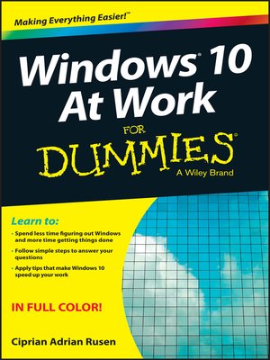cover image of Windows 10 at Work for Dummies